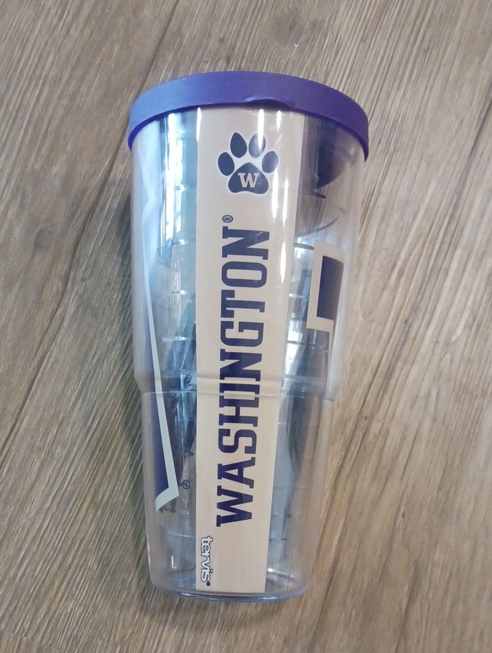 tervis Washington Paw Print Tumbler with Purple Lid